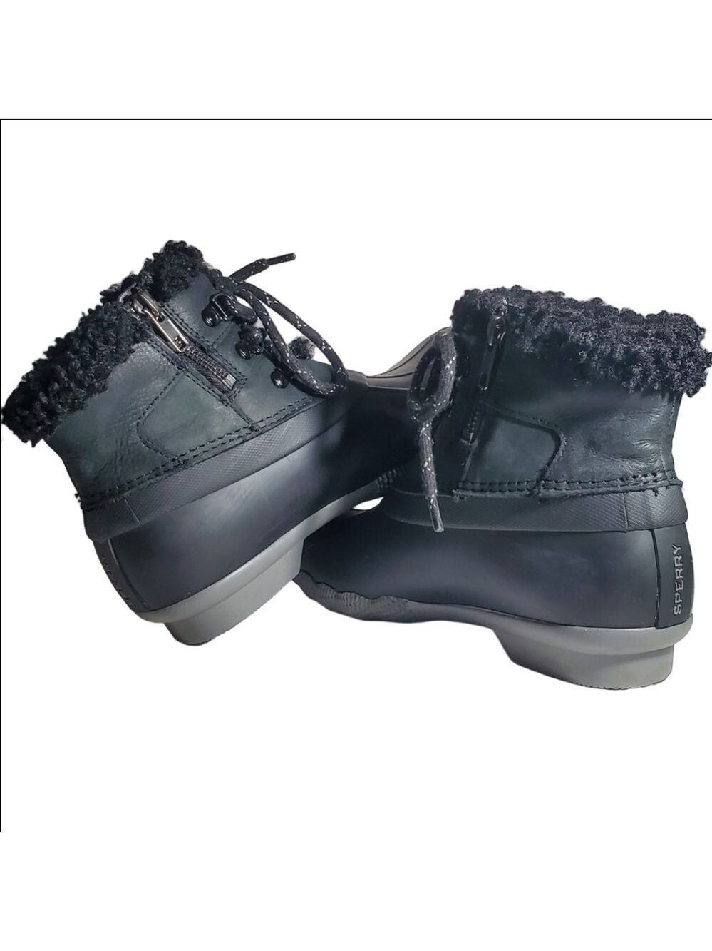 SPERRY Saltwater Alpine Bootie All Weather Rubber Duck Shell Rubber Outsole EUC - Picture 3 of 10